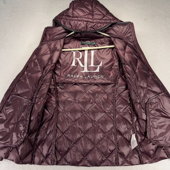 Ralph Lauren Women's Puffer Jacket - Plum, Size Large - Picture 7 of 7